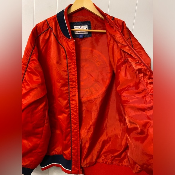 Boston Red Sox Jacket G-III Carl Banks Bomber Baseball Big Logo Satin Two Sided - Picture 8 of 14